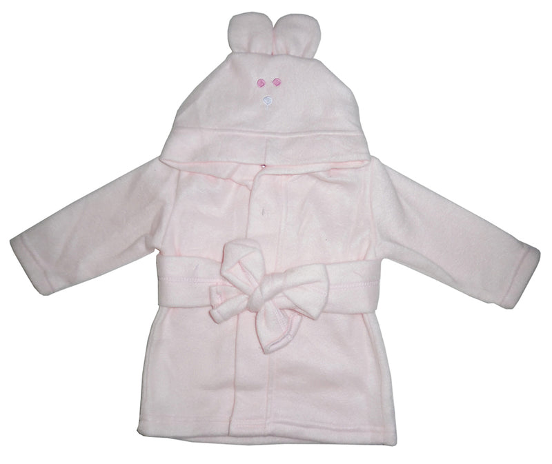 Fleece Robe With Hoodie Pink